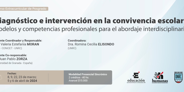 Diagnóstico e intervención en la convivencia escolar: modelos y competencias profesionales para el abordaje interdisciplinario.